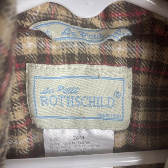Le Petit Rothschild Plush Snowsuit Soft Hood Baby Boy’s Size 24 Months Cream Dog - Picture 4 of 5